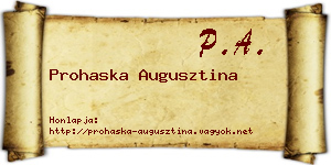 Prohaska Augusztina névjegykártya